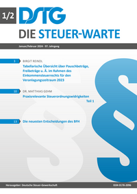 Steuerliche Fachzeitschrift Steuer-Warte